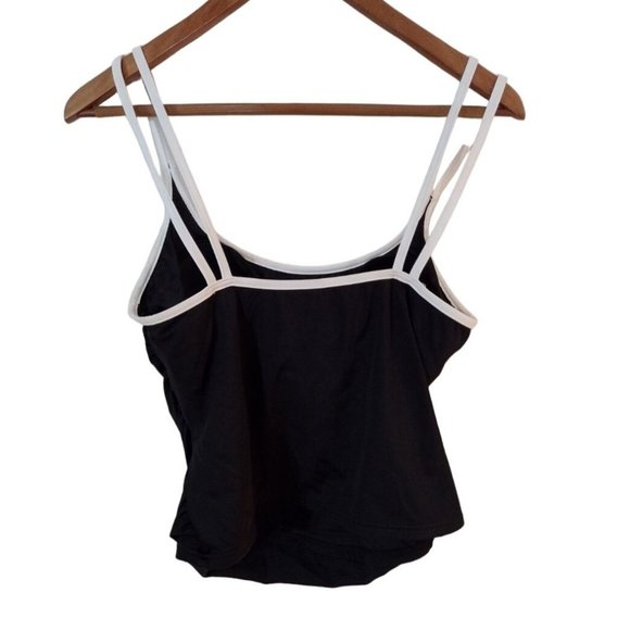 Trimshaper Black Womens Size 12 Ruched Sides Swim Top‎ New with Tags - Picture 3 of 9